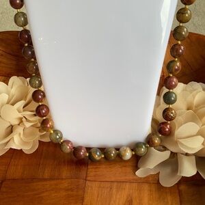 Natural 10mm Multi-Color Picasso Jasper Round Gemstone Beads Necklaces 20-36''